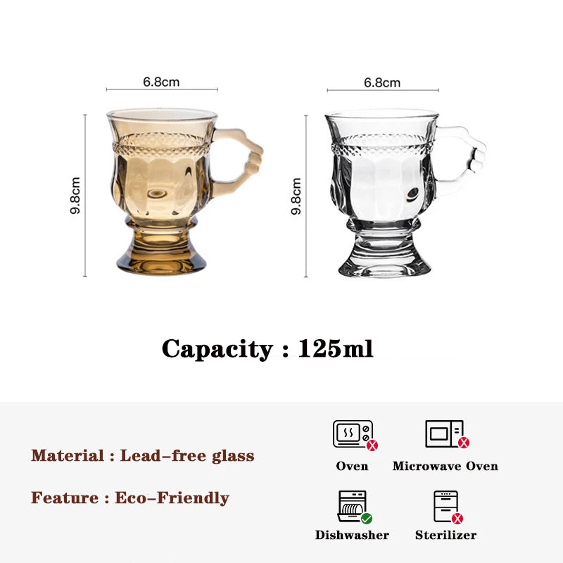 Heat Resistant Thick Glass Cup Luxurious European Style Teacup Coffee Cup Healthy Drink Mug Tea Mugs | 2