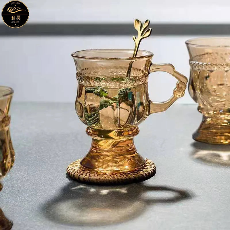 Heat Resistant Thick Glass Cup Luxurious European Style Teacup Coffee Cup Healthy Drink Mug Tea Mugs | 4