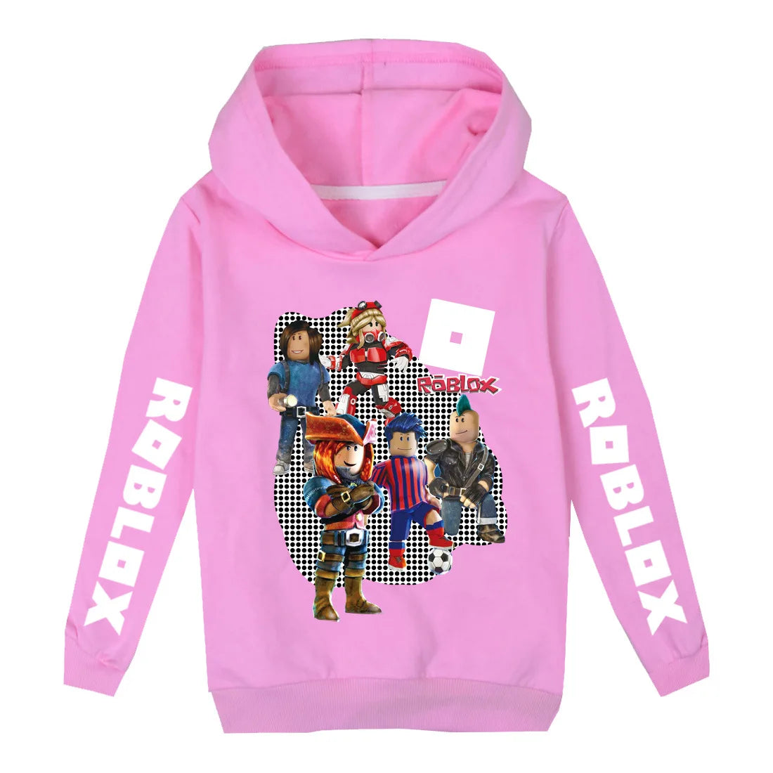 Roblox Children Hoodies Clothes Anime Spr Autumn Boys Girls Hoodies Set Kid Harajuku Fashion Pullover Tops | Color:Pink