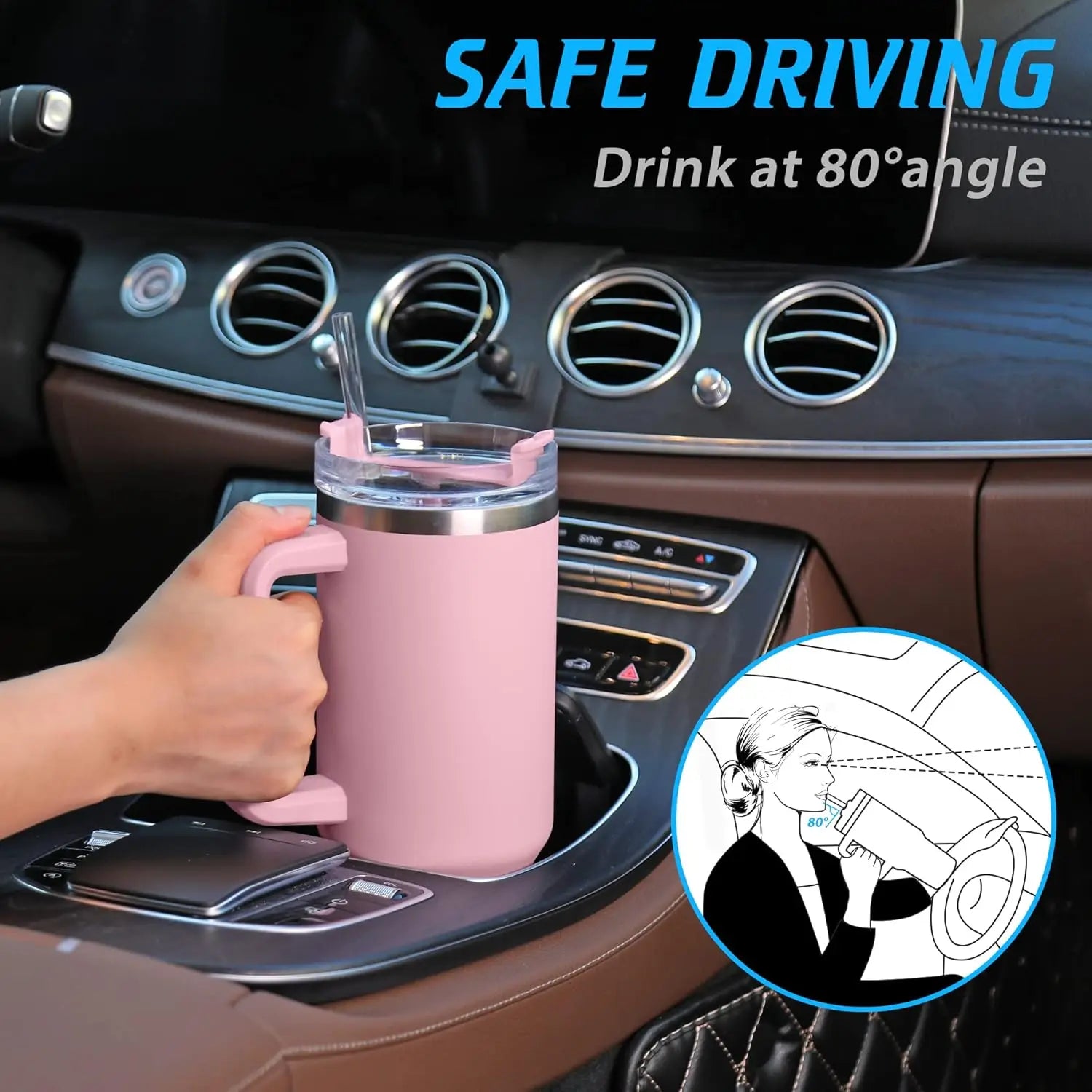 Personalized Tumbler With Engraved Name Custom 40Oz Tumbler With Handle Birthday Gifts For Women Cup Gifts Coffee Tumbler | 3