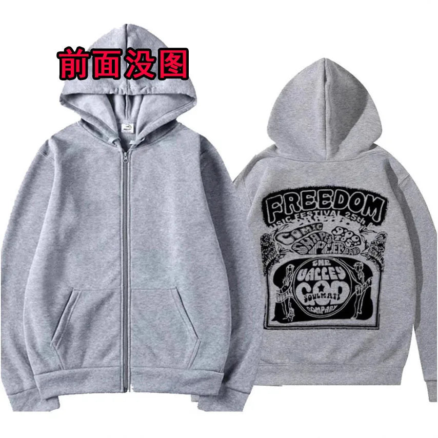 Fashion streetwear Y2K for Men and Women Zipped Hoodie Cry of Fear Simon's hooded Jacket Hip-hop Men's Casual Hooded Sweatshirt | Color:GRAY