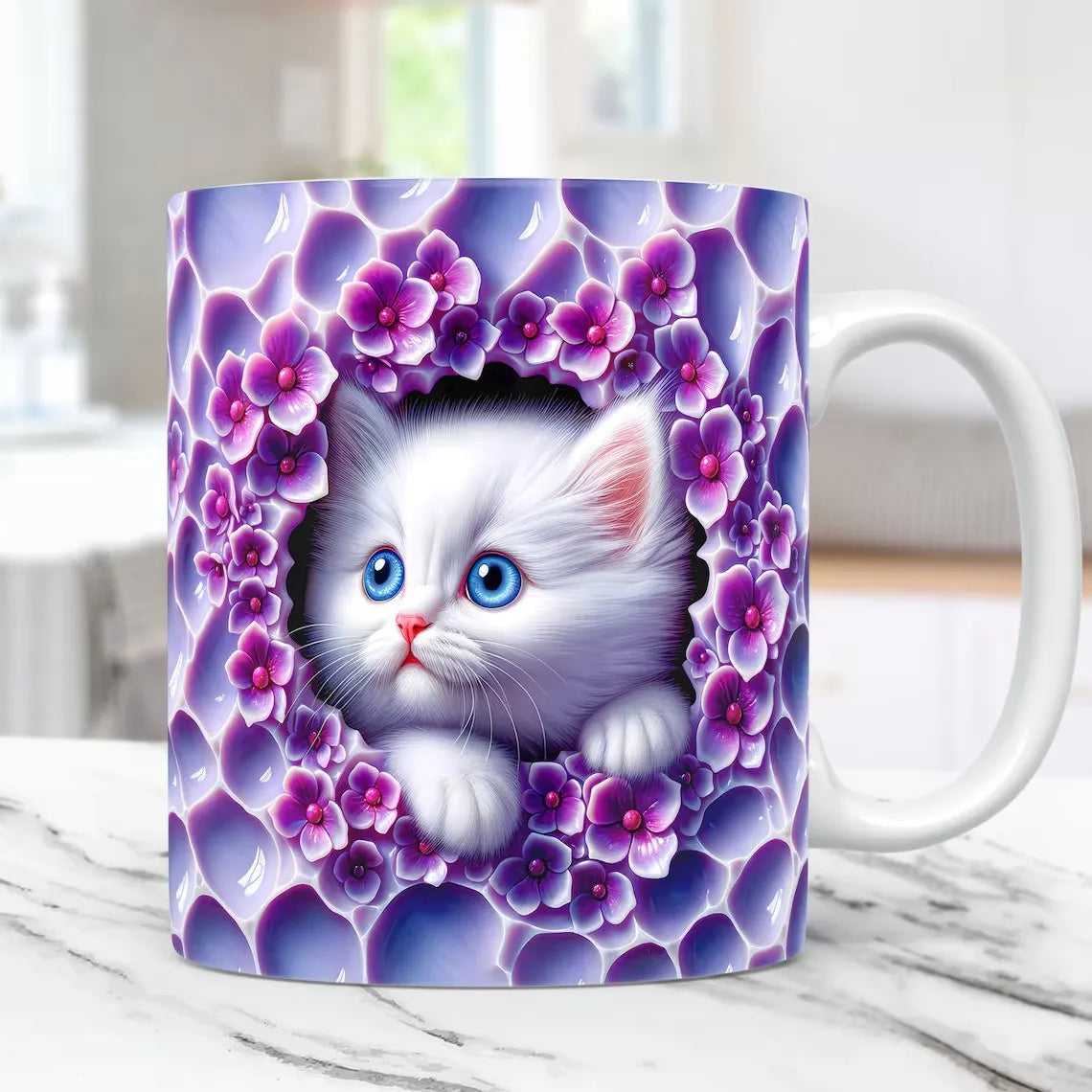 3D cat coffee ceramic mug kitten love friends birthday gift tea cup Christmas gift mug | 5