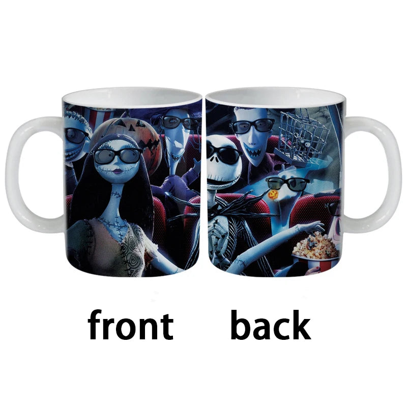 Disney The Nightmare Before Christmas Ceramic Mug Jack Sally Cartoon Figures Creative Office Breakfast Coffee Milk Mug Water Cup | Color:3 only one 