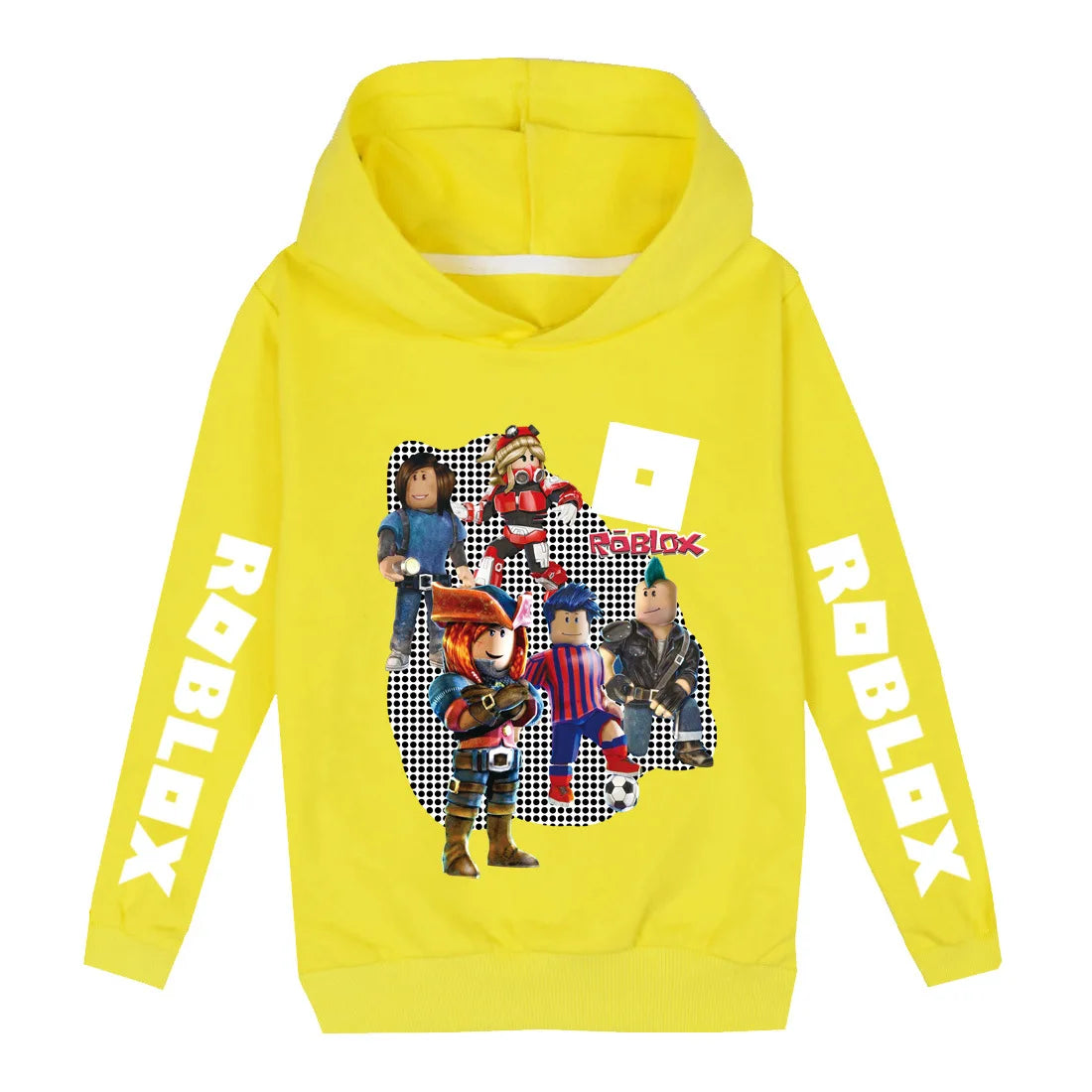 Roblox Children Hoodies Clothes Anime Spr Autumn Boys Girls Hoodies Set Kid Harajuku Fashion Pullover Tops | Color:Yellow