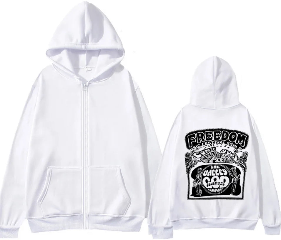 Fashion streetwear Y2K for Men and Women Zipped Hoodie Cry of Fear Simon's hooded Jacket Hip-hop Men's Casual Hooded Sweatshirt | Color:WHITE