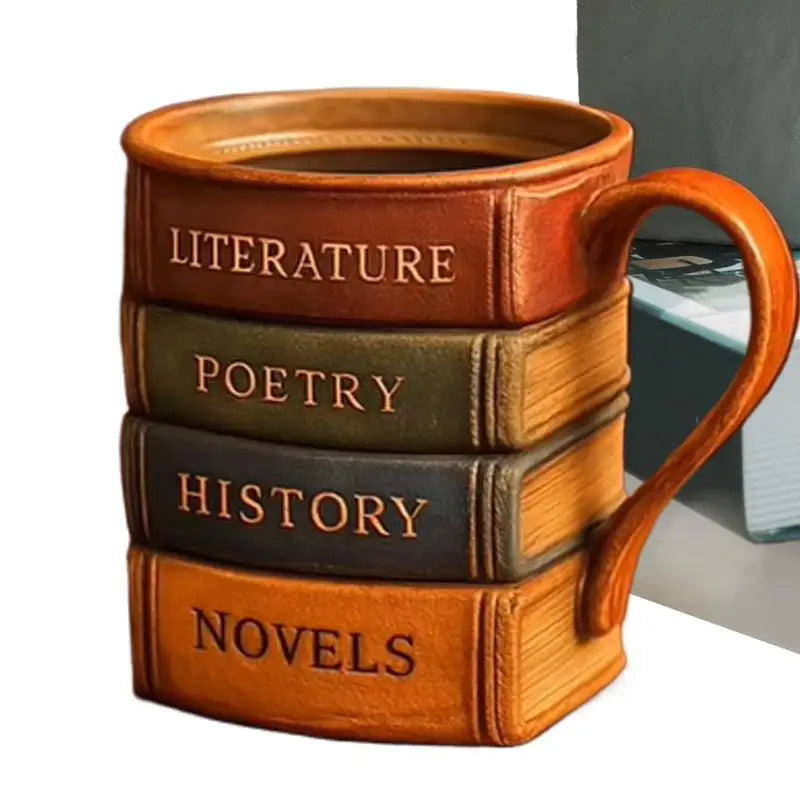 3D Painted Book Design Funny Coffee Mug Resin Wine Cups Heat-resistant Drinkware Mugs With Ergonomic Handle For Whiskey Juice | 1