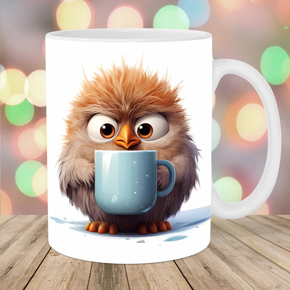 3D creative owl ceramic mug, retro creative coffee water cup, milk breakfast cup | Color:graphite