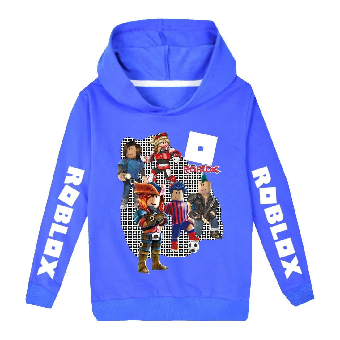 Roblox Children Hoodies Clothes Anime Spr Autumn Boys Girls Hoodies Set Kid Harajuku Fashion Pullover Tops | Color:Blue