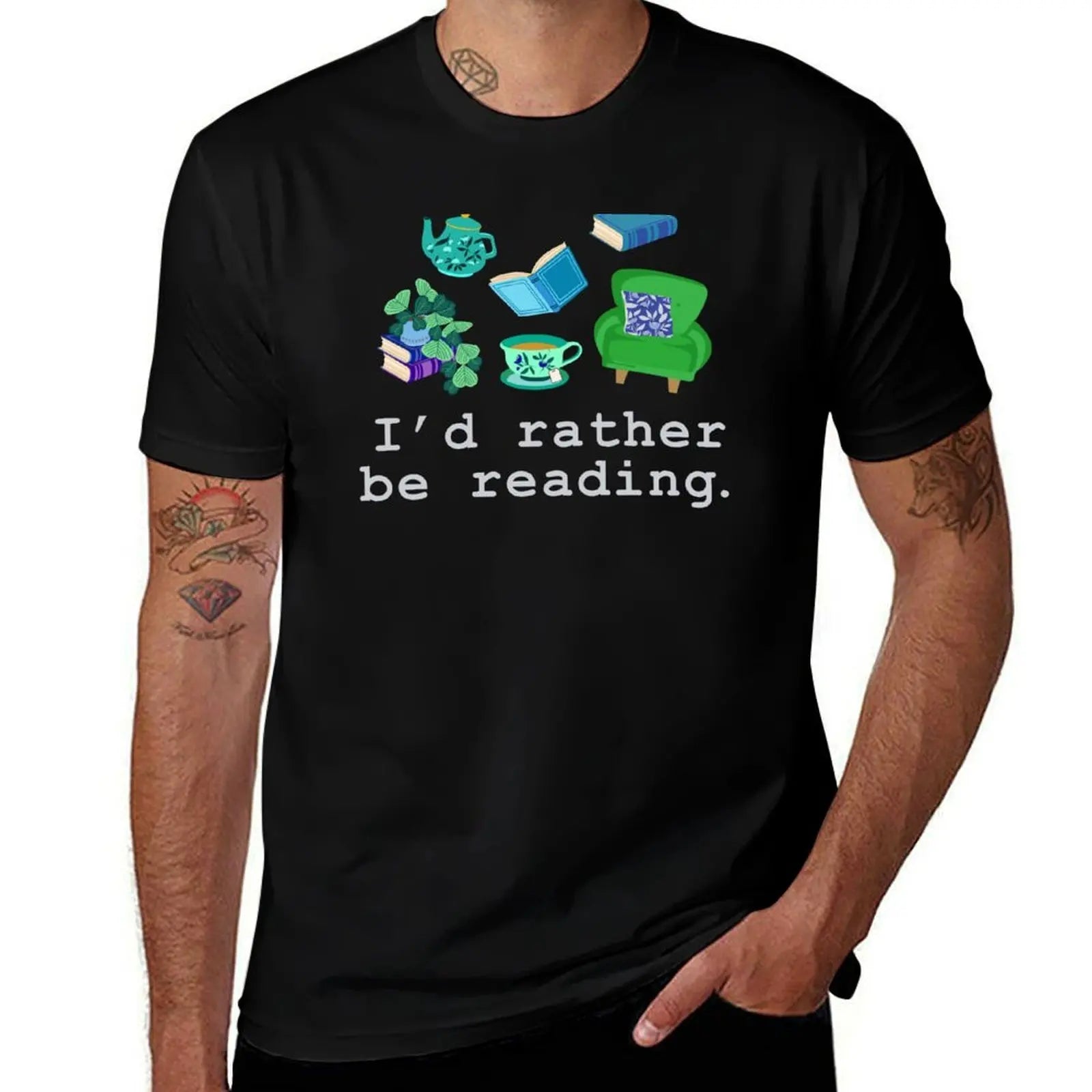 shirt and books tshirt t cotton man tea for anime shirts tees t graphic man T-Shirt Cozy | 0