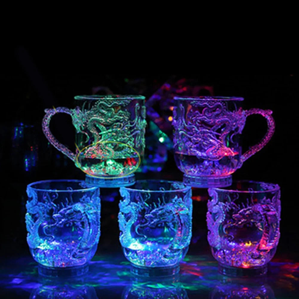 LED Flash Magic Color Changing Dragon Cup Water Activated Light-Up Beer Coffee Milk Tea Wine Whisky Bar Mug Travel Gift | 3