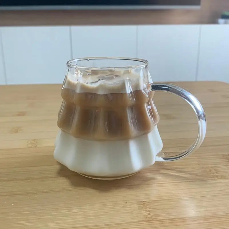 350ML Christmas Tree Mug Heat-Resistant Glass Cup with handle Coffee Mug Drinking Cup Xmas Gift Creative Christmas Glass Cup | 0