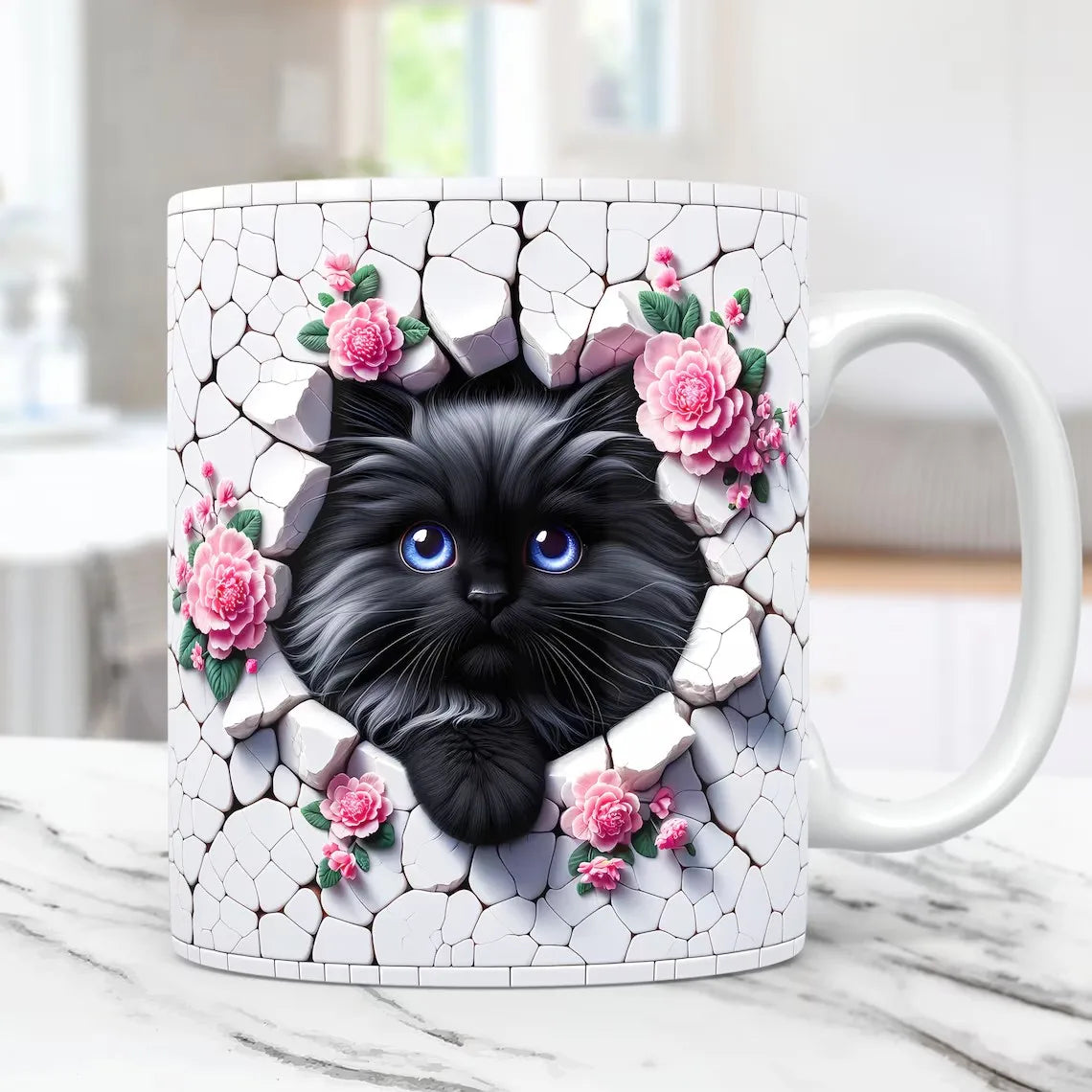 3D cat coffee ceramic mug kitten love friends birthday gift tea cup Christmas gift mug | Color:cat 016