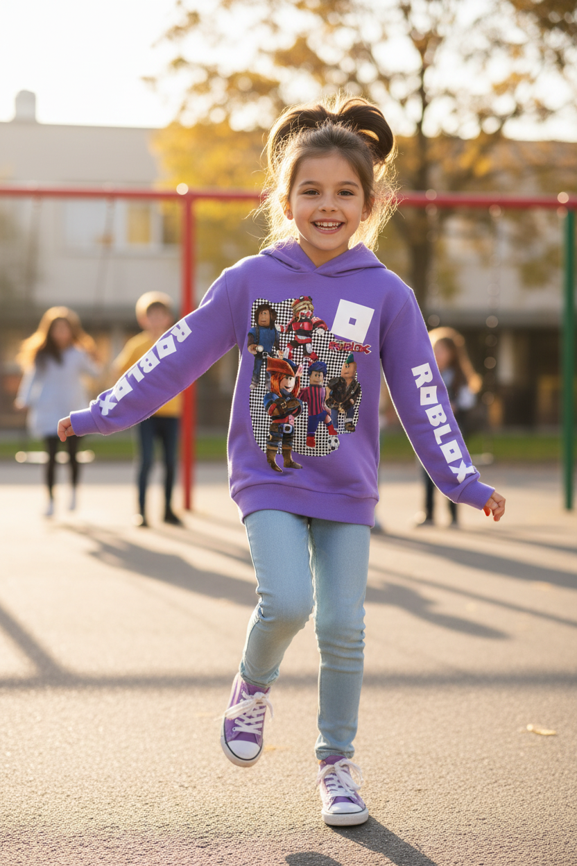 Girl purple Roblox hoodie school