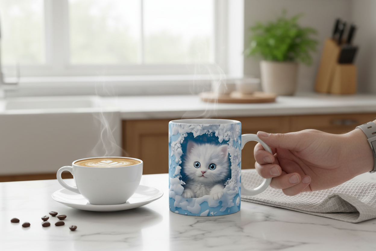 Kitchen counter morning coffee